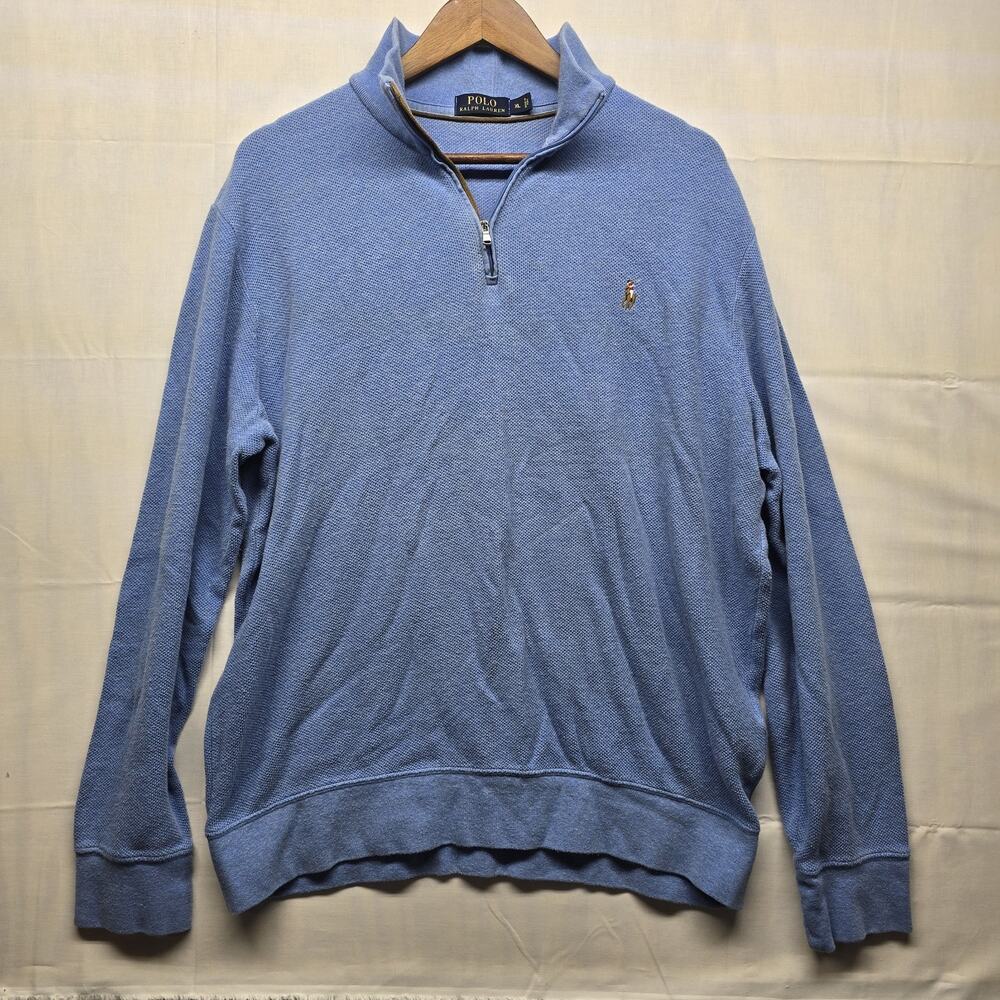 Polo Ralph Lauren Flesh Pony 1/4 Quarter Zip Pullover Light Blue Men’s Size XL
